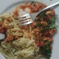 El cooksnap de Felipe Parra cuando hizo Tallarines de zucchini en salsa bolognesa.