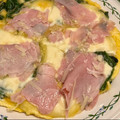 El cooksnap de Mara cuando hizo Tortipizza de espinacas, mozzarella y jamón.