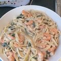 El cooksnap de Ilse Olmos cuando hizo Pasta Alfredo con camarones y espinacas🍤🍝.