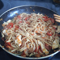 El cooksnap de Yary cuando hizo Tallarines con pollo y verduras.