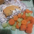 El cooksnap de Alexandra Luna cuando hizo Papa al horno rellena de champiñones y chorizo y crema chipotle.