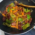 Cooksnap Zara Rania semasa beliau membuat Daging Masak Merah (Ala Kedai Tom Yam).