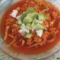 El cooksnap de Luna cuando hizo Sopa Azteca con pollo.
