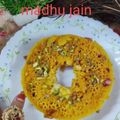Madhu Jain का कुकस्नैप जब उन्होंने घेवर (ghevar recipe in Hindi) बनाया था।