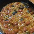 El cooksnap de Joel Valverde Tudela cuando hizo Spaghetti con chistorra y trompeta negra.