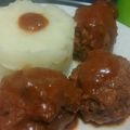 El cooksnap de Ginna Martinez cuando hizo Albóndigas con salsa y puré de papas.