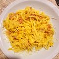 El cooksnap de Sisi Spiegel cuando hizo Spaghetti a la Carbonara.