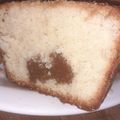 El cooksnap de Aguss Jaz Musso cuando hizo Budín de Coco con corazón de dulce de Leche.