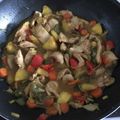 El cooksnap de Mayu cuando hizo Pollo con piña.