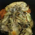 El cooksnap de Ciiro Cortes cuando hizo Pollo en cama de papas (en olla de cocción lenta).