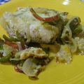 El cooksnap de Fer Cordon cuando hizo Pez ángel al horno con cebollas, champiñones y salsa de queso.