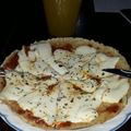 El cooksnap de Melisa Jimenez cuando hizo Pizza light y express con pan de avena al microondas.