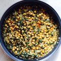 El cooksnap de junino cuando hizo Garbanzos con acelgas en salsa de majado de almendras.