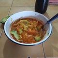 El cooksnap de Don Garfio cuando hizo Sopa Azteca (Sopa de tortilla).