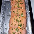El cooksnap de Maria Garcia cuando hizo Tronco de Navidad de salmón en pan de molde.