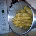 Robin 's cooksnap of when they made tamales de pollo o puerco (chicken or pork).