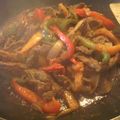Brenda M. Castillo 's cooksnap of when they made beef or chicken fajitas.