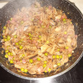 El cooksnap de isaac fuentes cuando hizo Sartén de fideos con champiñones.