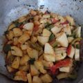 Midhat Jalil's cooksnap of when they made Shimla mirch with aloo ki bhujia.