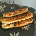 El cooksnap de Fuxi cuando hizo Hojaldre relleno con queso de cabra, rúcula, tomate y champiñones .