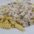 El cooksnap de TukiiToons cuando hizo Fideos con crema, verdeo y jamón.