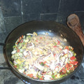 El cooksnap de Fabián Becerra cuando hizo Mariscos a la crema parmesana al disco.