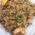 El cooksnap de Vicky cuando hizo Arroz chaufa de mariscos.
