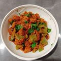 Seema Sharma's cooksnap of when they made Soya chunks & capsicum sabzi.