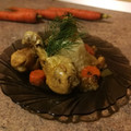 El cooksnap de "cocinar con jorgette" cuando hizo Pollo al horno con cebolla y zanahoria.