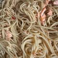 Cooksnap dari cha untuk resep Spaghetti Salmon Aglio Olio