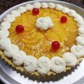 El cooksnap de Celina Dinesen cuando hizo Tarta de durazno con pastelera y Chantilly.
