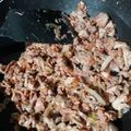 El cooksnap de Nallely cuando hizo Milanesas en su jugo con chorizo y jamón.