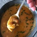 El cooksnap de Dos Rombos en la Cocina cuando hizo Crema de pescado con gambas al ajillo.