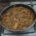 El cooksnap de Maria Santos Armas cuando hizo Arroz con pollo y alcachofas.