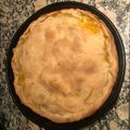 El cooksnap de Angela cuando hizo Masa para tartas saladas: Tarta de pollo, zanahoria, cebolla, huevo, jamón y queso cáscara colorada!.