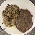 El cooksnap de Silvana Montoya cuando hizo Risotto de champiñones acompañado de lomo a la plancha 😋❤️.