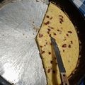 El cooksnap de Silvia Rodriguez cuando hizo Fainá de queso y panceta.