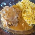 El cooksnap de nayelyfloress cuando hizo Pollo al oreganato con guarnición de puré de zapallo y papas.