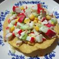 El cooksnap de Salvador B. Sanchez Gtz cuando hizo Tostadas de surimi, pepino, elote y cebolla.