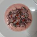 El cooksnap de Miro cuando hizo Ceviche de corvina con leche de tigre.