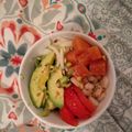 El cooksnap de Qk cuando hizo Ensalada de Aguacate y salmón con vinagreta cítrica y pistachos.