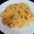 El cooksnap de angie cuando hizo Espirales, macarrones, spaghetti con chorizo.