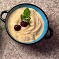 Cooksnap από Lena K στη συνταγή Παγωτό υγιεινό από βερύκοκο & μπανάνα γαρνιρισμένο με βύσσινο & δυόσμο
