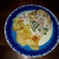 El cooksnap de Andre cuando hizo Pollo a la suiza con guarnición de papas españolas.