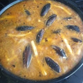 El cooksnap de Luis Ramirez cuando hizo Paella a la leña de marisco y rape.
