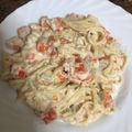 El cooksnap de Rodelu cuando hizo Pasta con surimi y salsa de queso Philadelphia.