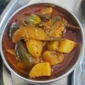 Mamta Bhandakkar's cooksnap of when they made पंगतीतील  वांगे बटाटा रस्सा भाजी (vange batata rassa bhaji recipe in marathi).