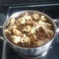 El cooksnap de Primitiva cuando hizo Menudillos de pollo, en salsa de higadillos y cuñas de patatas fritas.