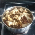 El cooksnap de Primitiva cuando hizo Menudillos de pollo, en salsa de higadillos y cuñas de patatas fritas.