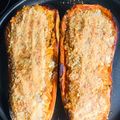 El cooksnap de Gabriela Santillán cuando hizo Calabaza rellena con arroz y carne picada.